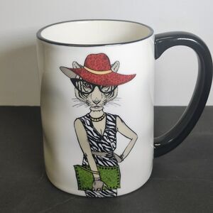 Animal Hipster Tiger Coffee Mug 17.5 oz Stoneware by Signature Housewares